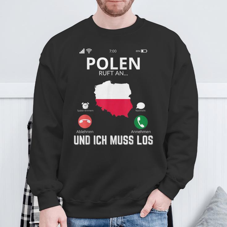 Polen Calls And I Must Go Poland Flag Sweatshirt Geschenke für alte Männer