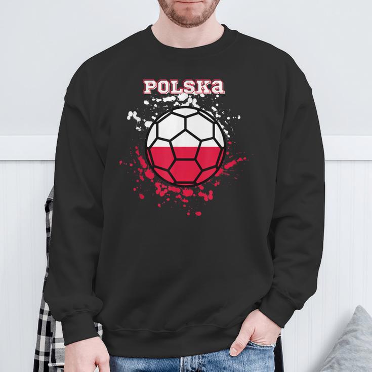 Polen Fußball Polska Fan-Trikot Mit Polnischer Flag Sweatshirt Geschenke für alte Männer