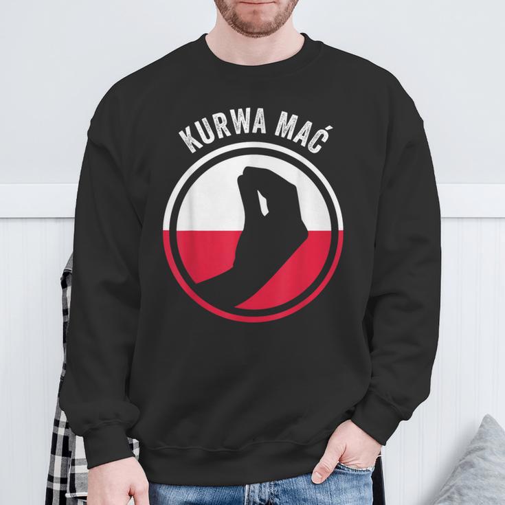 Polska Kurwa Pole Polish Flag Sweatshirt Geschenke für alte Männer