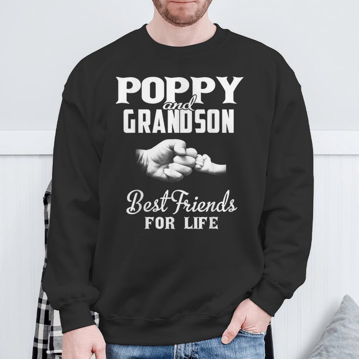Poppy And Grandson Best Friends For Life Grandpa Men Sweatshirt Gifts for Old Men