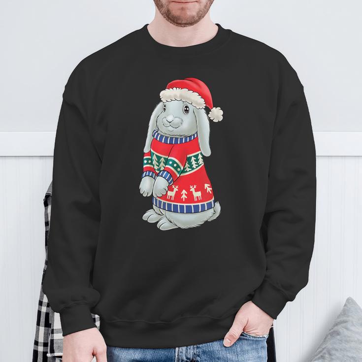 Rabbit Hat Hoppy Christmas Rabbit Christmas Sweatshirt Geschenke für alte Männer