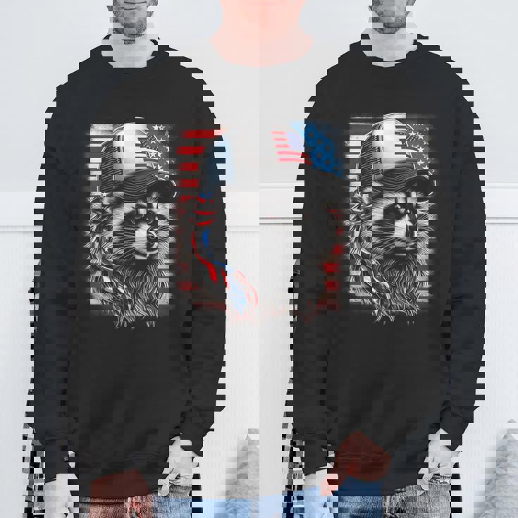 Redneck Raccoon Mullet White Trash Party Attire 4Th July Sweatshirt Gifts for Old Men