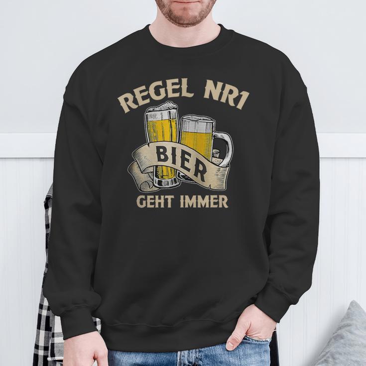 Regel Nr 1 Bier Geht Immer Sweatshirt Geschenke für alte Männer