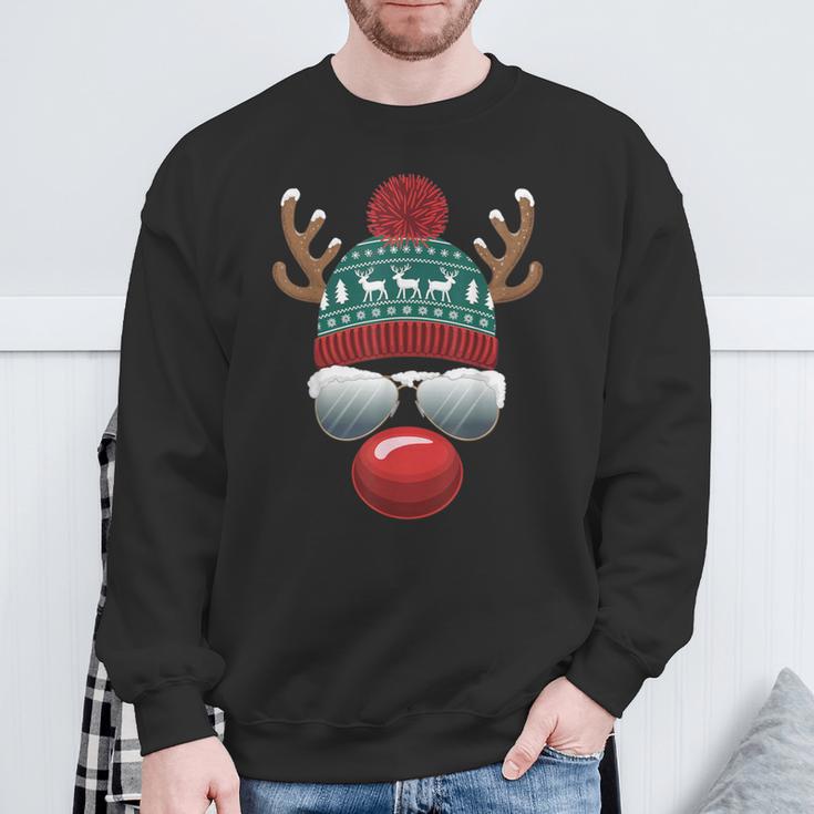 Reindeer Santa Claus Christmas Santa Christmas Sweatshirt Geschenke für alte Männer