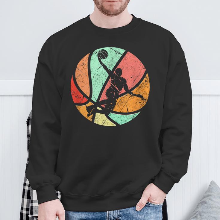 Retro Basketball Player Dunk Silhouette Sweatshirt Geschenke für alte Männer