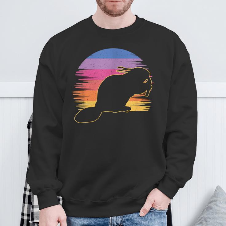 Retro Beaver Beaver Lovers Bobr Meme Sweatshirt Geschenke für alte Männer