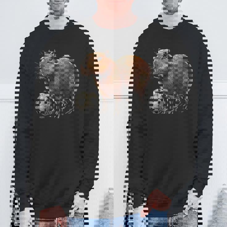 Retro Capybara Soccer Sweatshirt Gifts for Old Men
