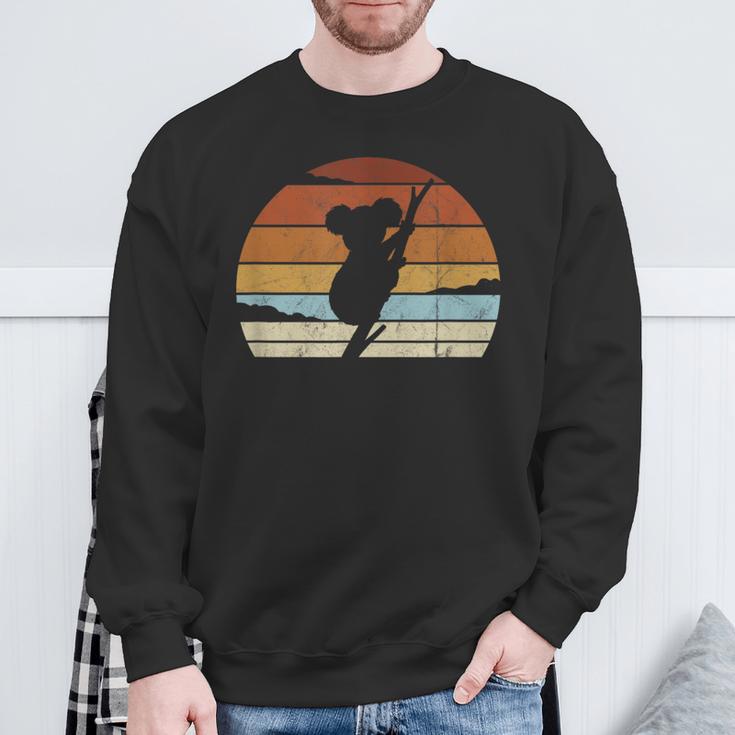 Retro Sunset Koala Bear Silhouette Baggy Koala Sweatshirt Geschenke für alte Männer