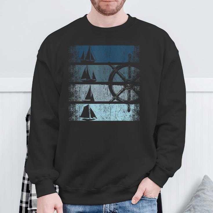 Retrointage Sailing Boat Sailing Ship Sailor Sweatshirt Geschenke für alte Männer