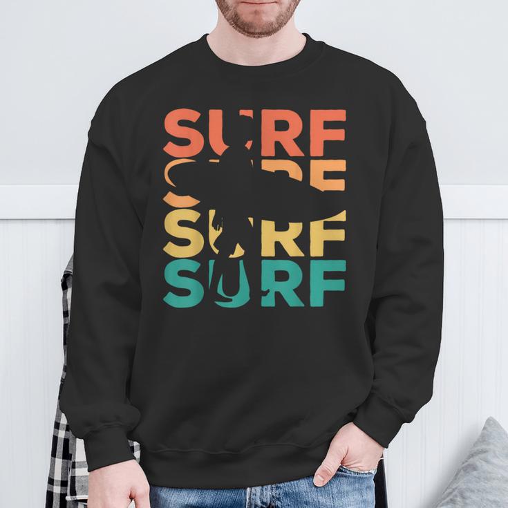 Retrointage Surfing For Surfer And Wave Rider Sweatshirt Geschenke für alte Männer