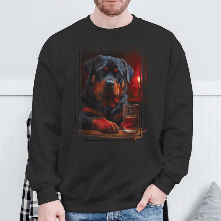 Rottweiler In Pub I Drinking Dog I Dog Bar Rottweiler Sweatshirt Geschenke für alte Männer