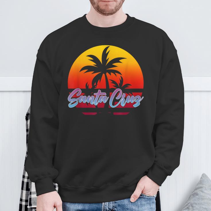 Santa Cruz Ca California Retro Sunset Sweatshirt Geschenke für alte Männer