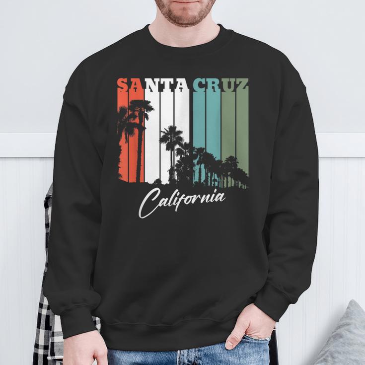 Santa Cruz Ca Retro Palm Tree Sweatshirt Geschenke für alte Männer