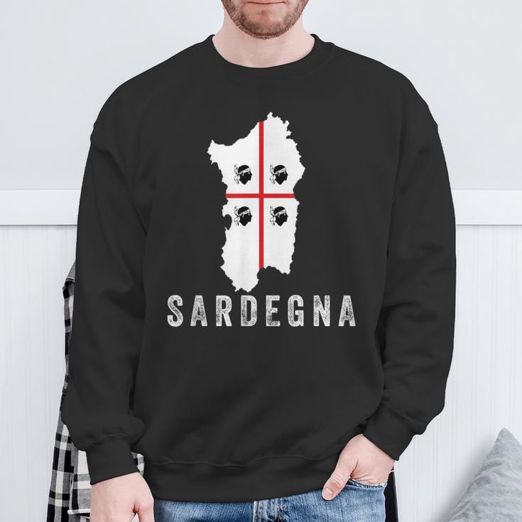 Sardegna Sardinien Karte Flagge Urlaub Italien Sweatshirt Geschenke für alte Männer