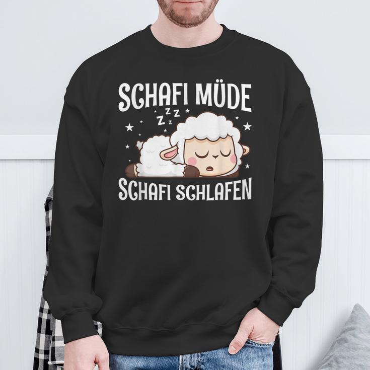 Schafi Müde Schafi Schlafen Schaf Pyjamas Schlaf Saying Sweatshirt Geschenke für alte Männer