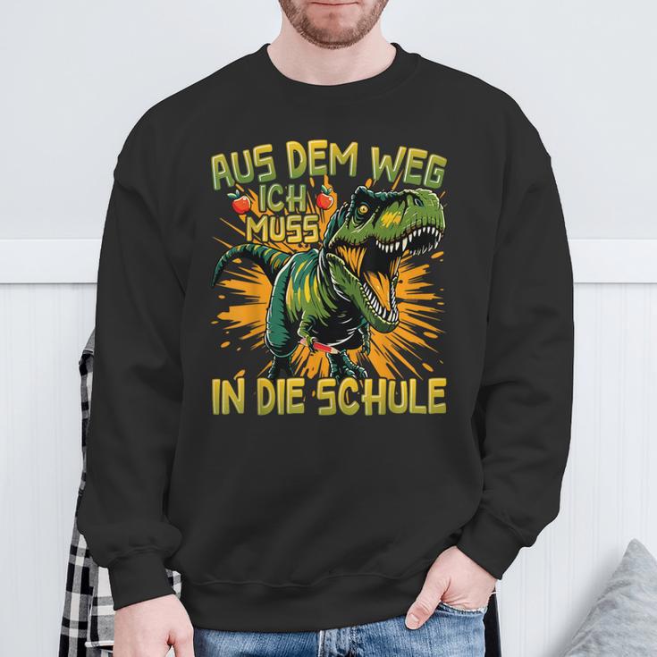 Schulkind 2024 T-Rex Dino Aus Dem Weg Ich Muss In Die Schule Sweatshirt Geschenke für alte Männer