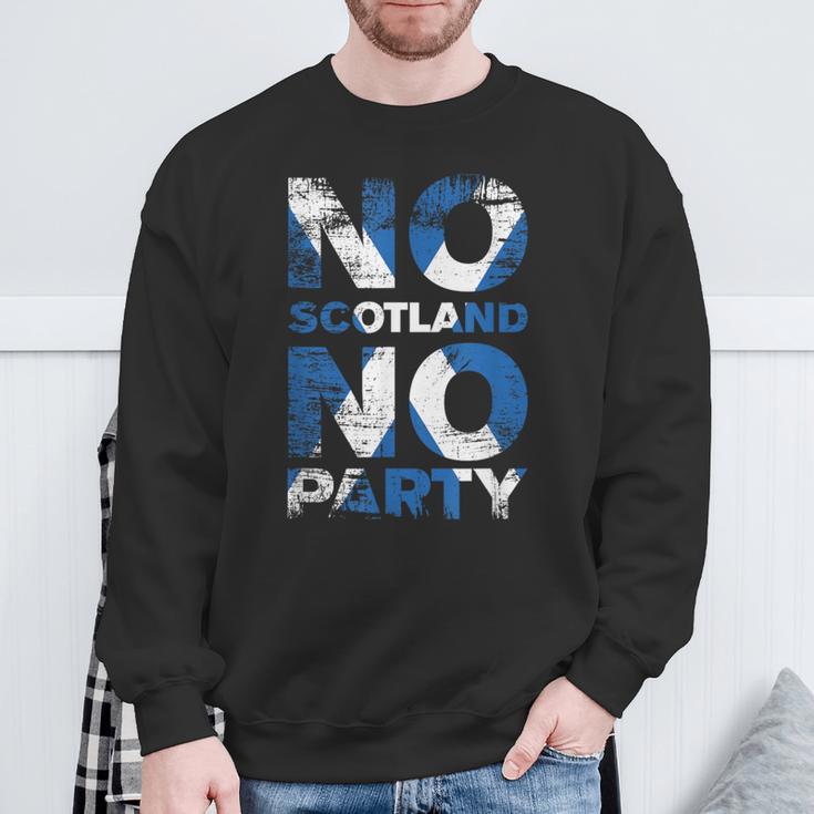 Scottish Banner Fan Scotland Flag Retro No Scotland No Party Sweatshirt Geschenke für alte Männer