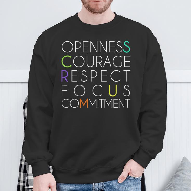 Scrum Werte S Sweatshirt Geschenke für alte Männer