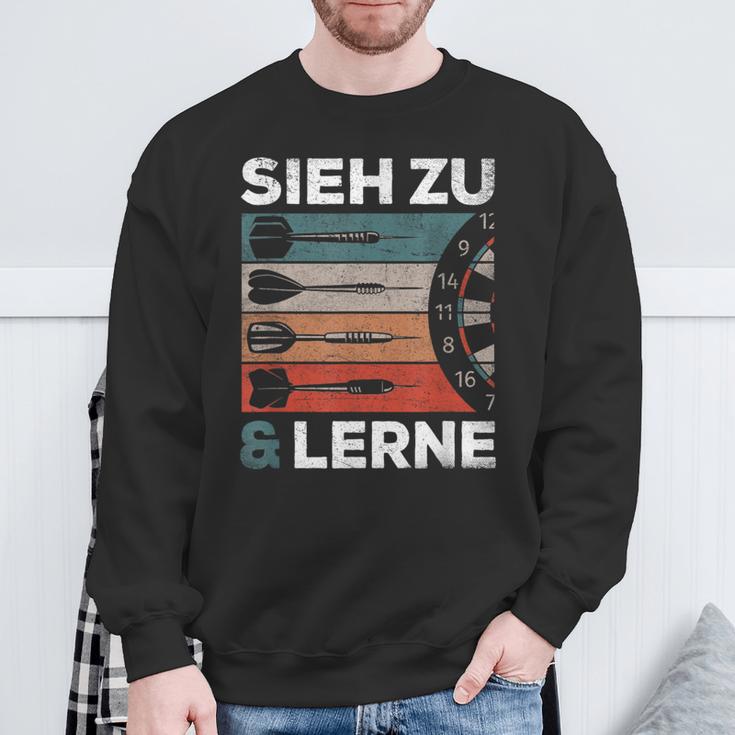 See Zu Und Lerneintage Darts Retro Sl Darts Sweatshirt Geschenke für alte Männer