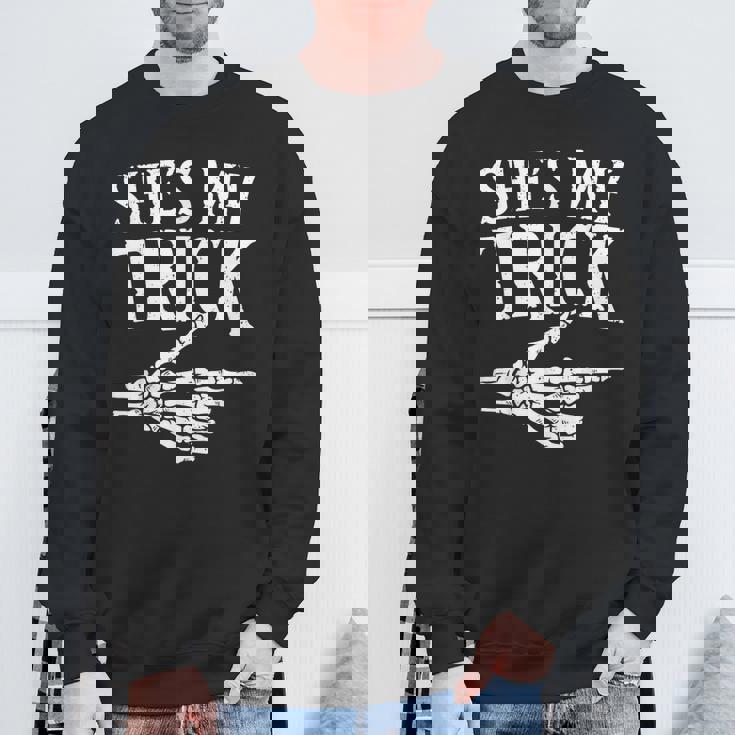 She's My Trick Halloween Costume Matching Couple Boyfriend Sweatshirt Gifts for Old Men