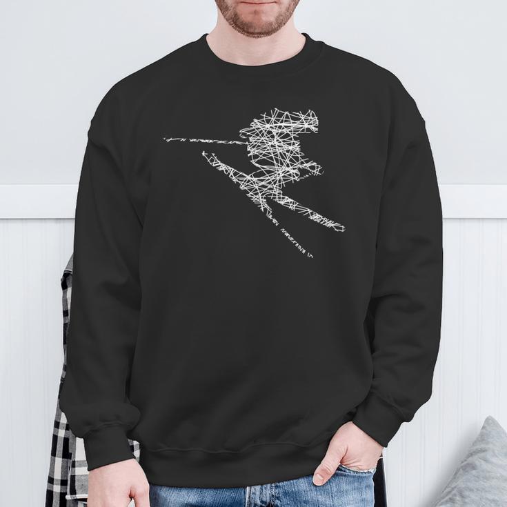 Ski Driver Silhouette Drawn Sweatshirt Geschenke für alte Männer