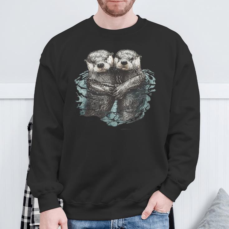 Sleep Otter Pyjamas Sea Otter Sweatshirt Geschenke für alte Männer