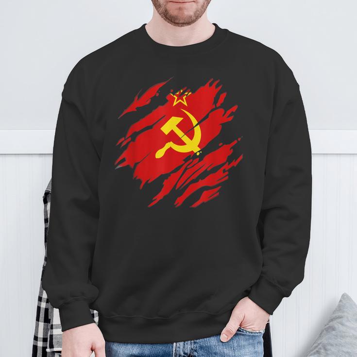 Soviet Flag Retro Ussr Soviet Union Cccp Sweatshirt Geschenke für alte Männer