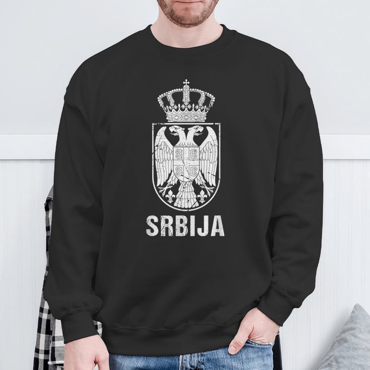 Srbija Serbia Flag Serbian Double Eagle Sweatshirt Geschenke für alte Männer