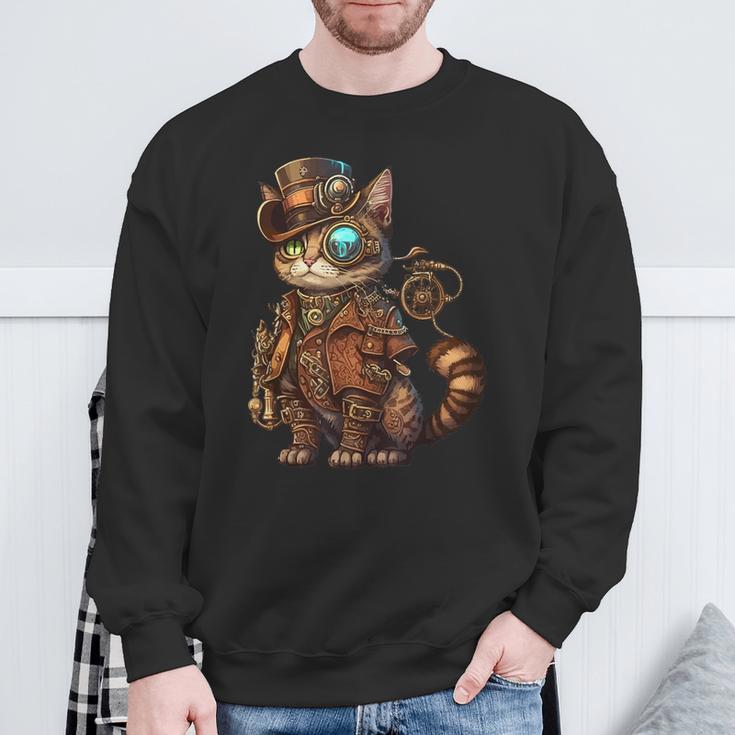 Steam Punk Cat Kitten Kitty Steampunk Sweatshirt Geschenke für alte Männer