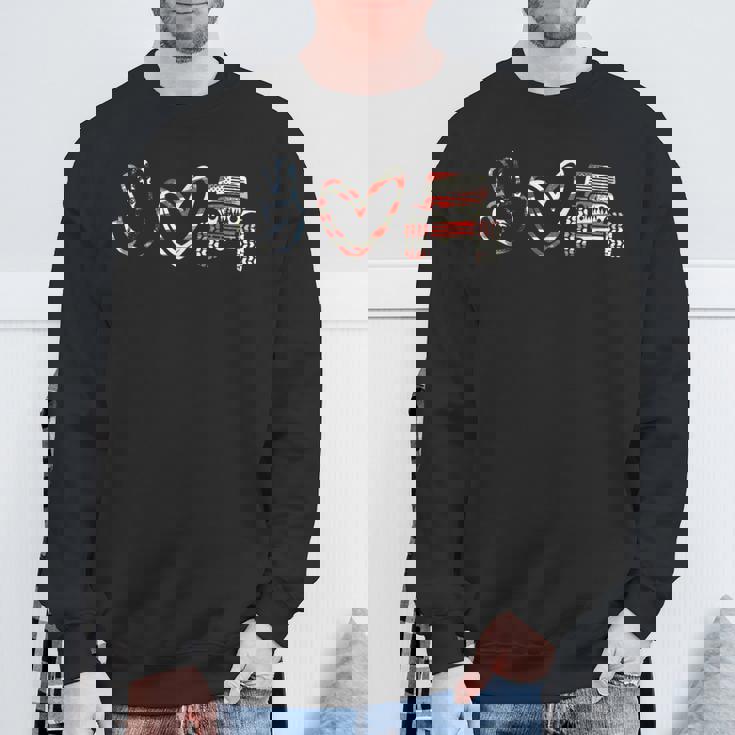 Support Peace Love Peace Love Offroad Sweatshirt Gifts for Old Men