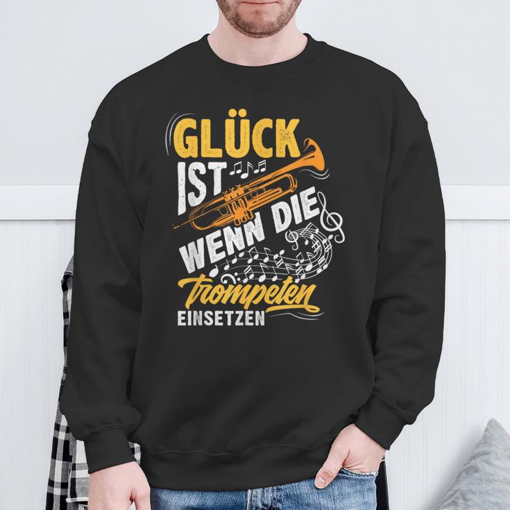 Trumpet Glück Ist Wenn Die Trumpeten Einsetzetz Sweatshirt Geschenke für alte Männer