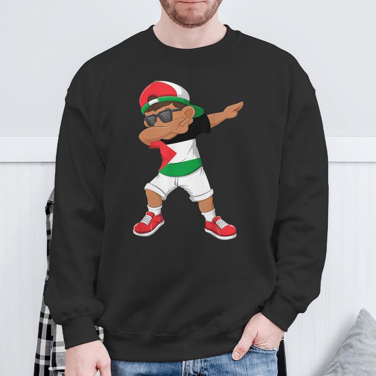 Tupfbing Boy State Der Palästina -Flagge Dab Dance Tanz Sweatshirt Geschenke für alte Männer