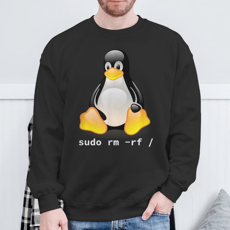 Tux Linux Penguin Sudo Rm -Rf Computer Science Sweatshirt Geschenke für alte Männer