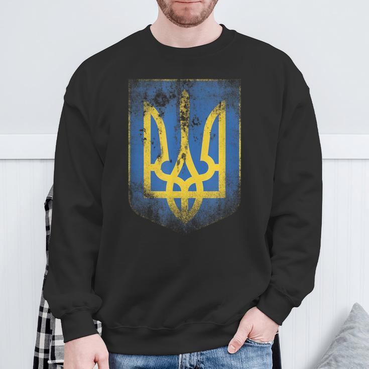 Ukraine Flag Crest Flag Logo Ukraine Sweatshirt Geschenke für alte Männer