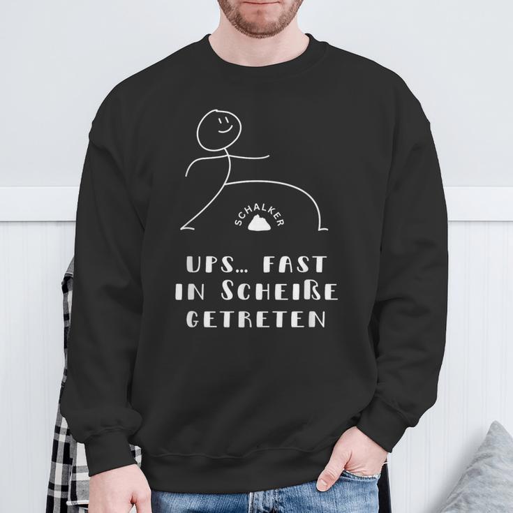 Ups Fast In Scheiße Getreten Schalke Dortmund Dog Kacke Sweatshirt Geschenke für alte Männer