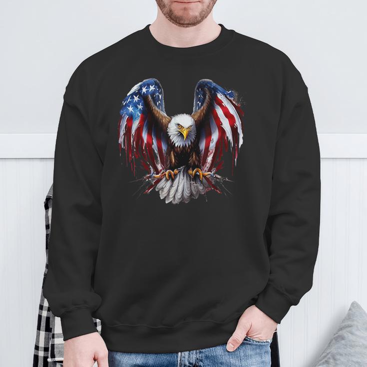 Us Flag As Eagle Usa Flag Sweatshirt Geschenke für alte Männer