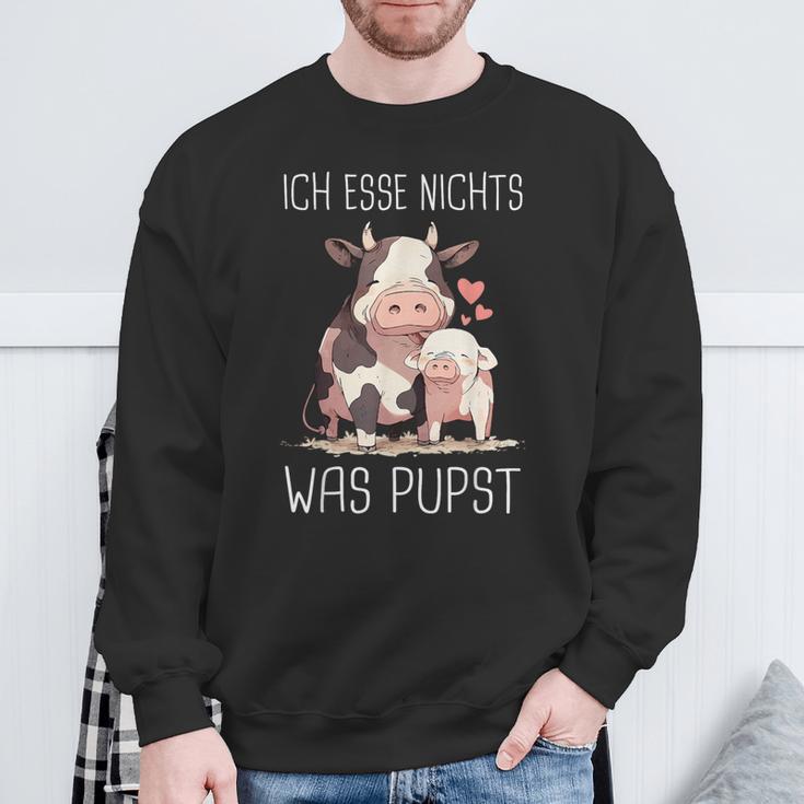 Vegetarier Ich Essen Nichts Was Pupsteganegetarian Sweatshirt Geschenke für alte Männer