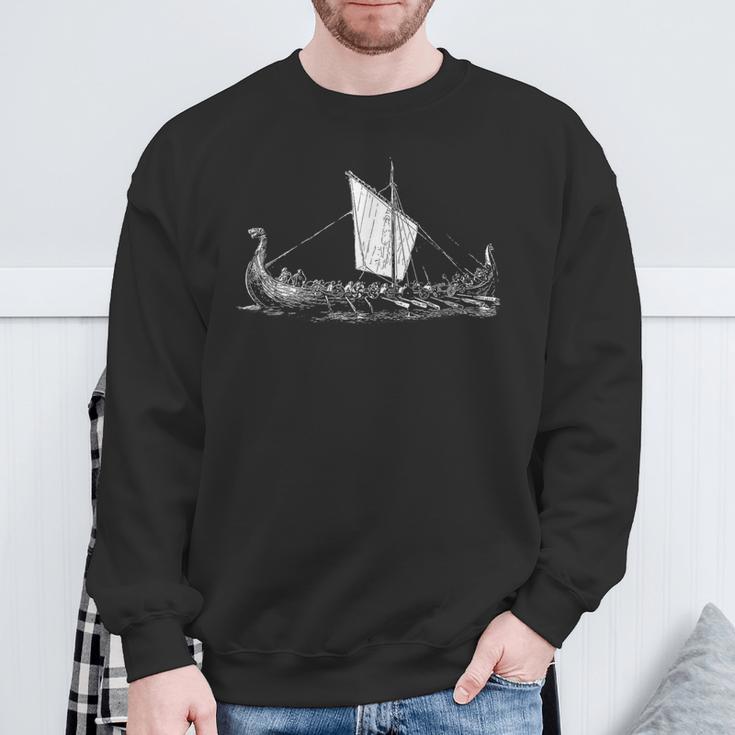 Viking Ship Nordic Mythology Nordmann & Walhalla Sweatshirt Geschenke für alte Männer