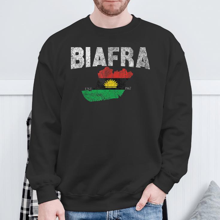 Vintage Biafra Flag Biafra Card Biafra Est 1967 Sweatshirt Geschenke für alte Männer