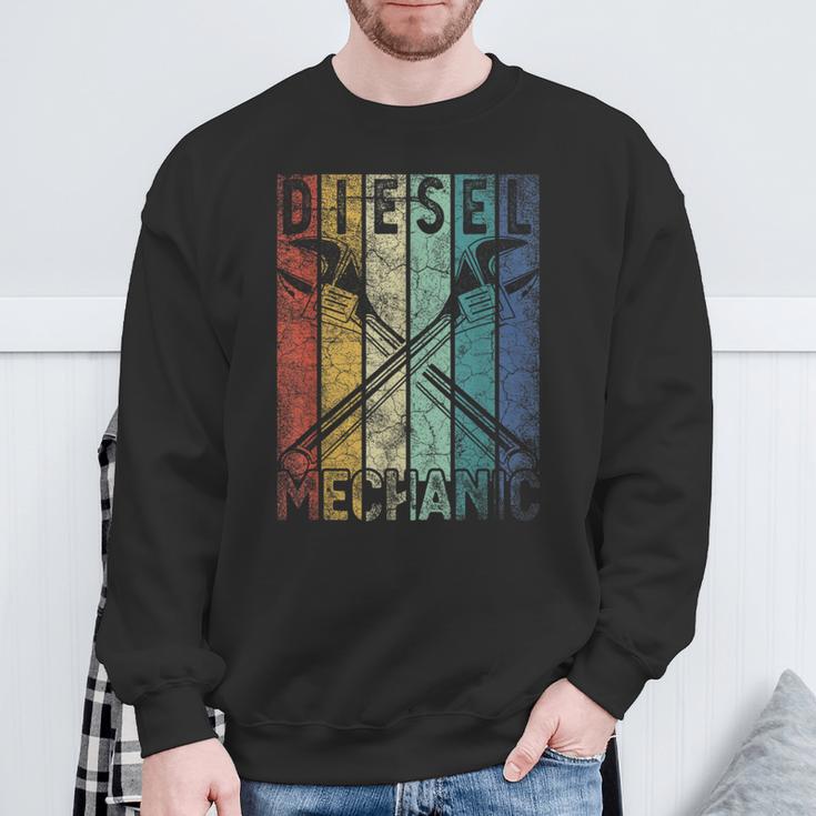 Vintage Diesel Mechanic Car Garage Distressed Sweatshirt Geschenke für alte Männer