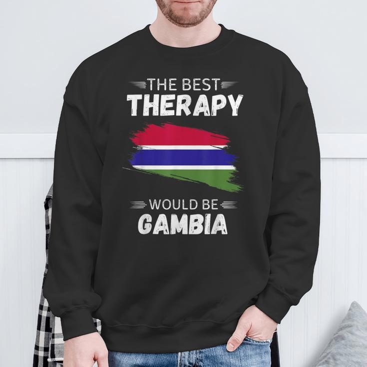 Vintage Gambia Die Beste Therapie Wäre Gambia Sweatshirt Geschenke für alte Männer