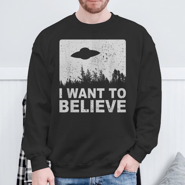 I Want To Believe I Aliens Ufo Area 51 Roswell Sweatshirt Geschenke für alte Männer