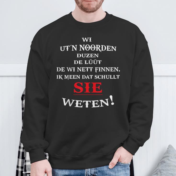 Wi Ut`N Noorden Flat German Nordic German Slogan Sweatshirt Geschenke für alte Männer