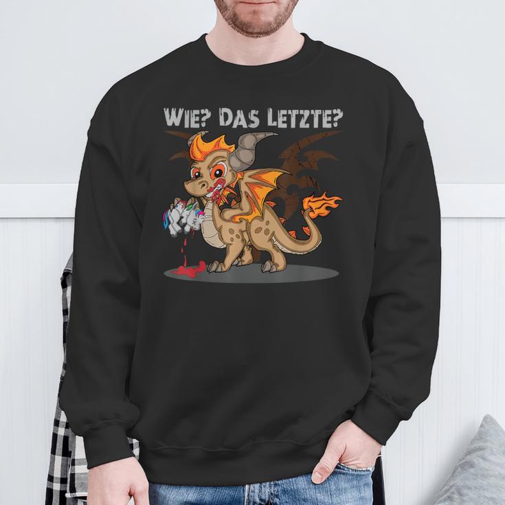 Wie Das Letzte Dragon Eats Unicorn Sweatshirt Geschenke für alte Männer