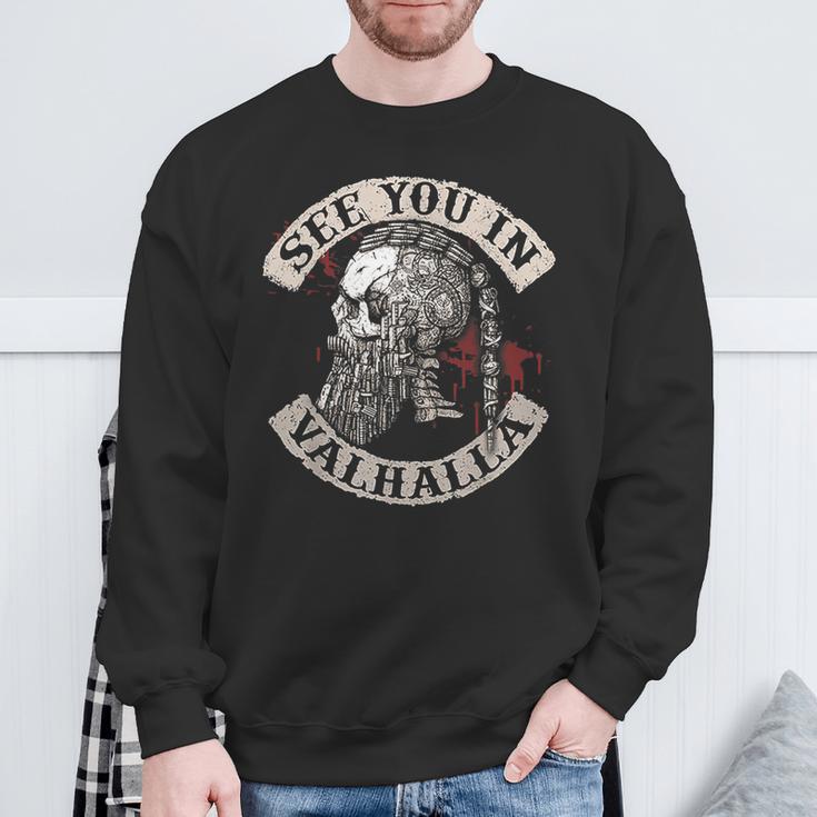 Wir See Uns Inalhalla Skulliking Sweatshirt Geschenke für alte Männer