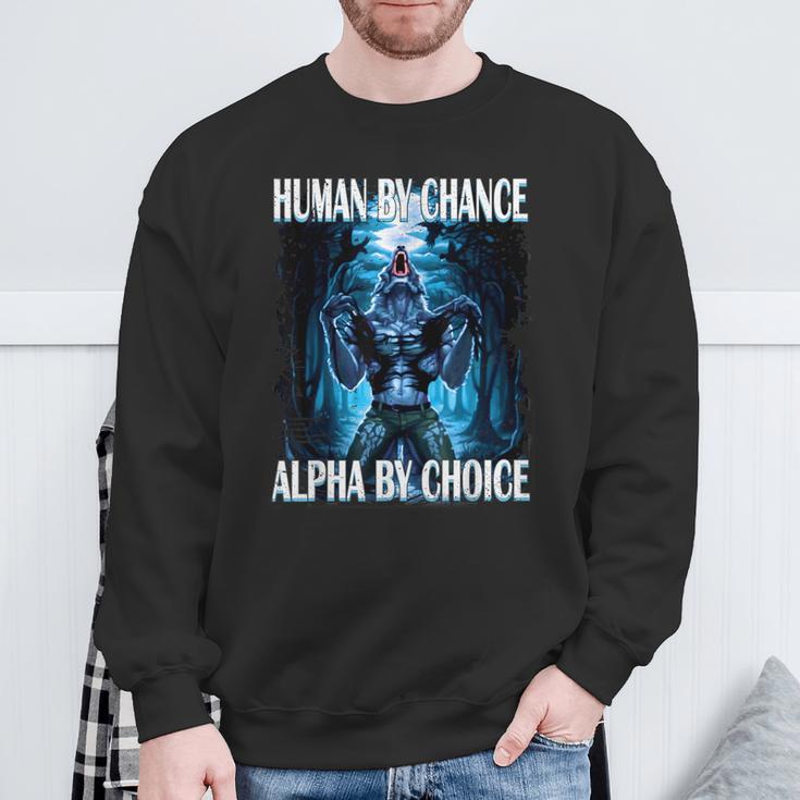 Wolf Meme Werewolf Ripping Meme Sweatshirt Geschenke für alte Männer