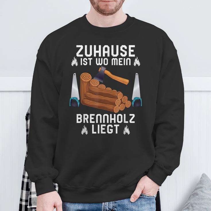 Zuhause Ist Wo Mein Brennholz Liegt Forestry Sweatshirt Geschenke für alte Männer