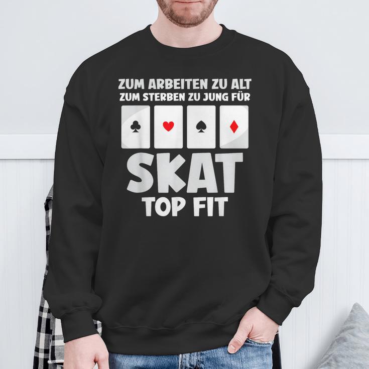 Zum Work Zu Alt Für Skat German Langu Sweatshirt Geschenke für alte Männer