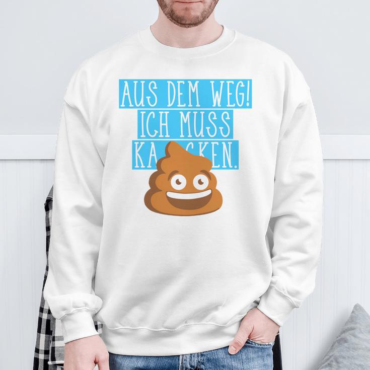 Aus Dem Weg Ich Muss Kacken Kaka Alarm Illustration Fun Sweatshirt Geschenke für alte Männer