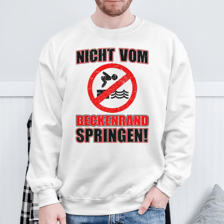 Bademeister Dlrg Nichtom Beckenrand Jumping S Sweatshirt Geschenke für alte Männer